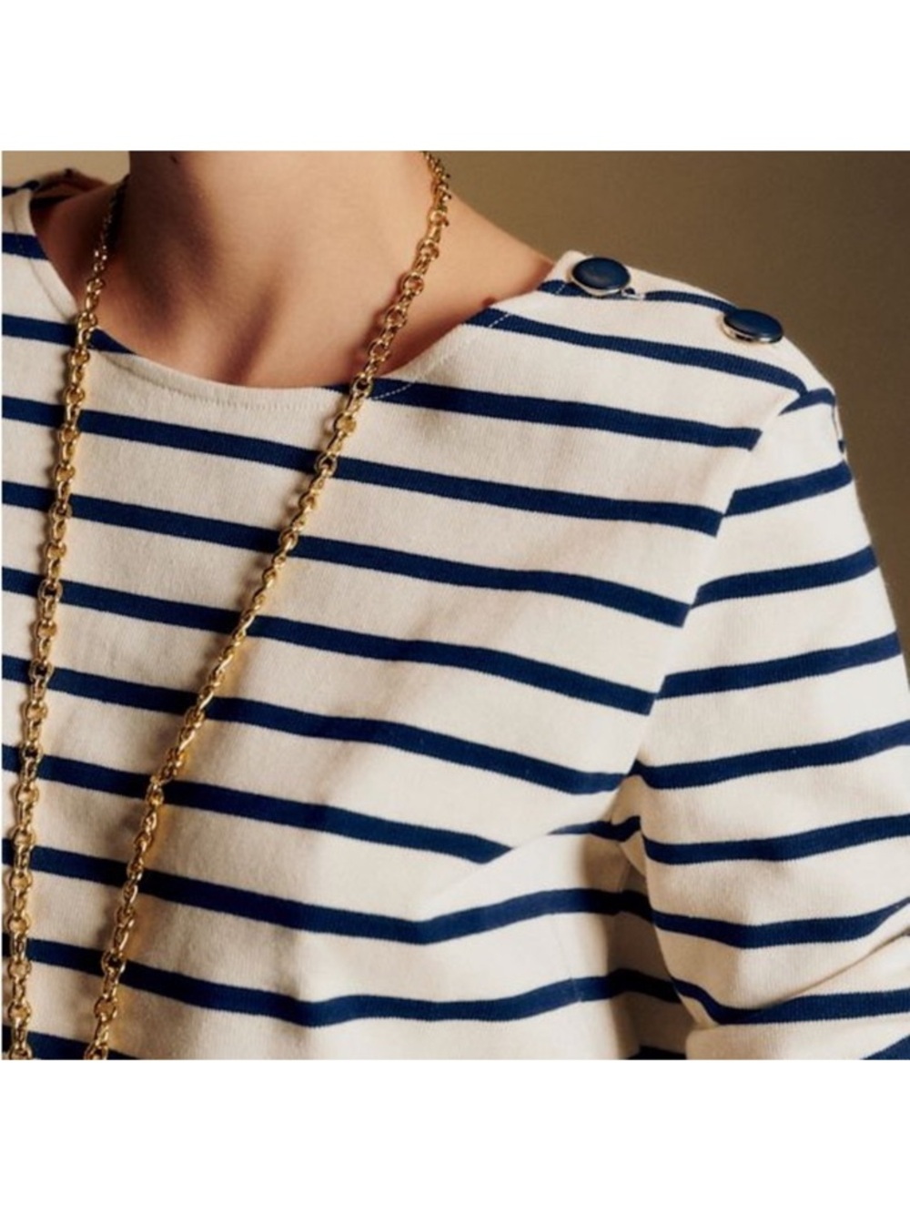 Sezane Colette Mariniere Ecru Stripe Top Women’s Size X-Large - Picture 3 of 7